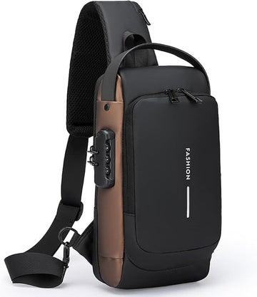 Anti-Theft Chest Sling Bag with USB Charging Port – Waterproof Crossbody Travel & Sports Shoulder Bag