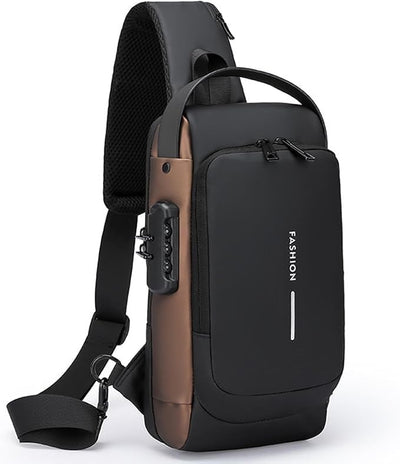 Anti-Theft Chest Sling Bag with USB Charging Port – Waterproof Crossbody Travel & Sports Shoulder Bag