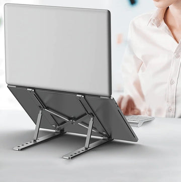 Foldable Metal Laptop Stand – Adjustable Ergonomic Portable Stand for 10–17 Inch Laptops & MacBooks