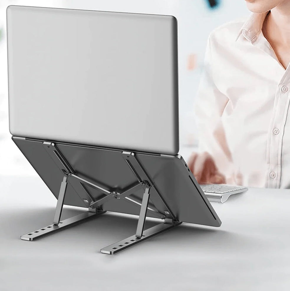 Foldable Metal Laptop Stand – Adjustable Ergonomic Portable Stand for 10–17 Inch Laptops & MacBooks