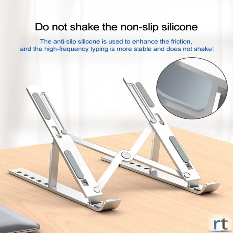 Foldable Metal Laptop Stand – Adjustable Ergonomic Portable Stand for 10–17 Inch Laptops & MacBooks