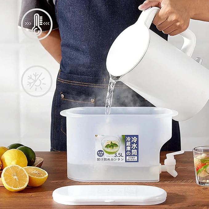 1.5L Cold Water Jug Dispenser with Tap – Fridge Drink Dispenser for Juice, Lemonade & Iced Beverages