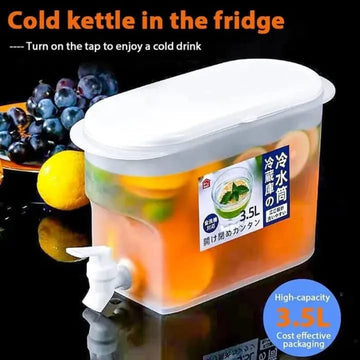 1.5L Cold Water Jug Dispenser with Tap – Fridge Drink Dispenser for Juice, Lemonade & Iced Beverages