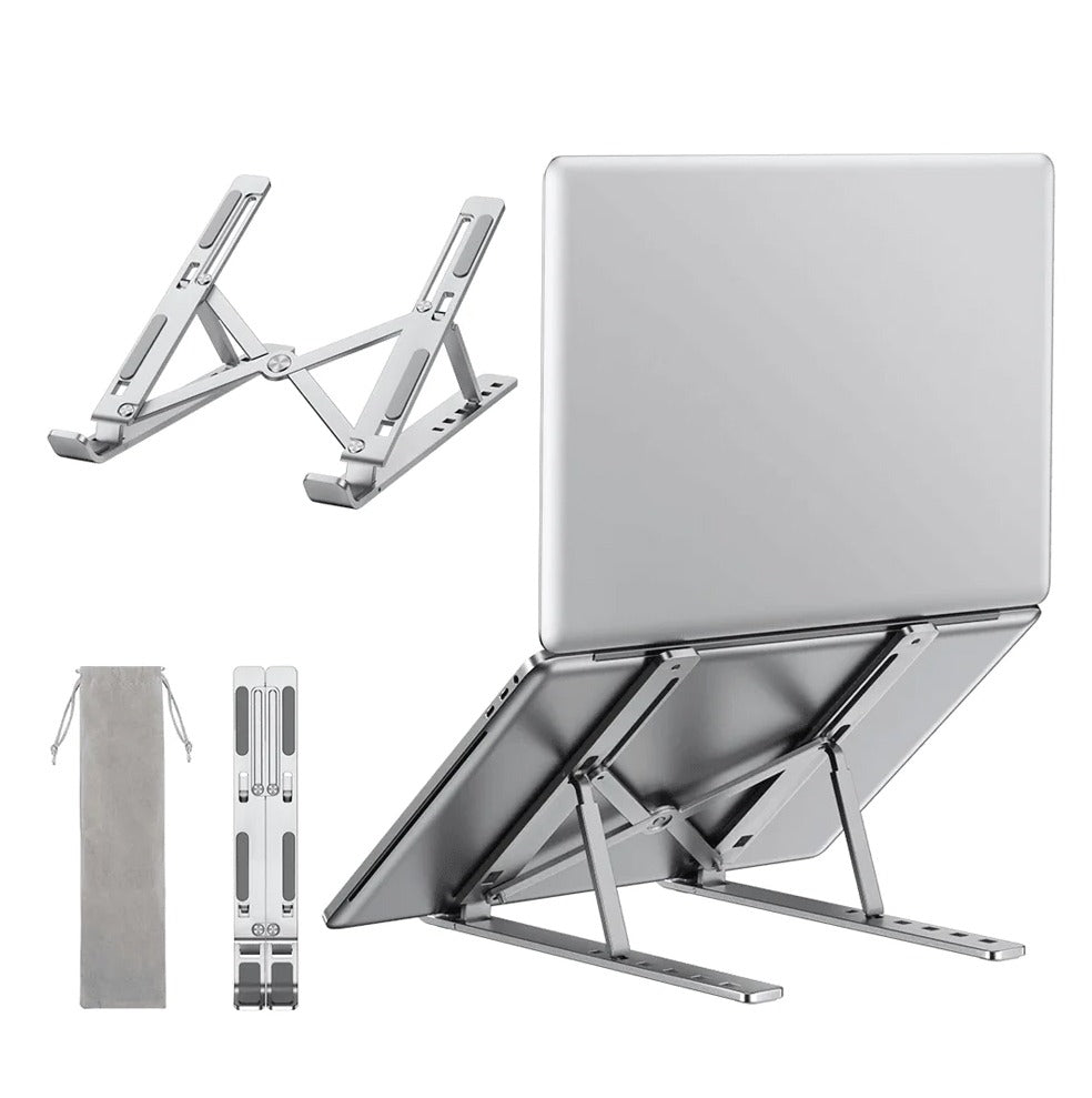 Foldable Metal Laptop Stand – Adjustable Ergonomic Portable Stand for 10–17 Inch Laptops & MacBooks