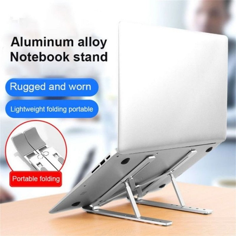 Foldable Metal Laptop Stand – Adjustable Ergonomic Portable Stand for 10–17 Inch Laptops & MacBooks