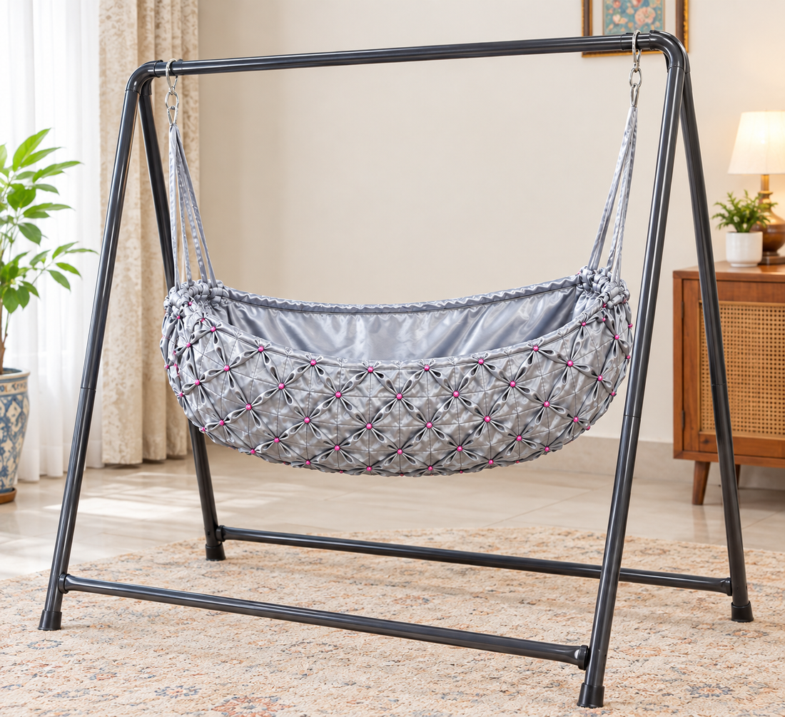 Traditional Newborn Baby Sleeping Cradle Jhula | Hanging Baby Palna