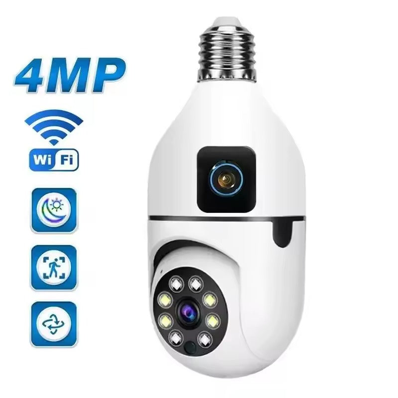 V380 Smart WiFi Bulb Camera | 360° Security Camera with AI Motion Detection, Full Color Night Vision, Two-Way Audio & Mobile App Control