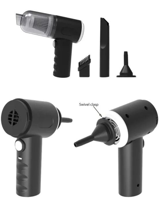 3-in-1 Portable Car Vacuum Cleaner – Wireless Rechargeable Handheld Vacuum for Car, Home & Office