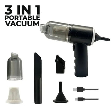 3-in-1 Portable Car Vacuum Cleaner – Wireless Rechargeable Handheld Vacuum for Car, Home & Office