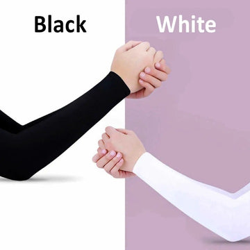 3 Pairs Premium UV Cooling Arm Sleeves | Stretchable Fabric, Full Arm Gloves Free Size