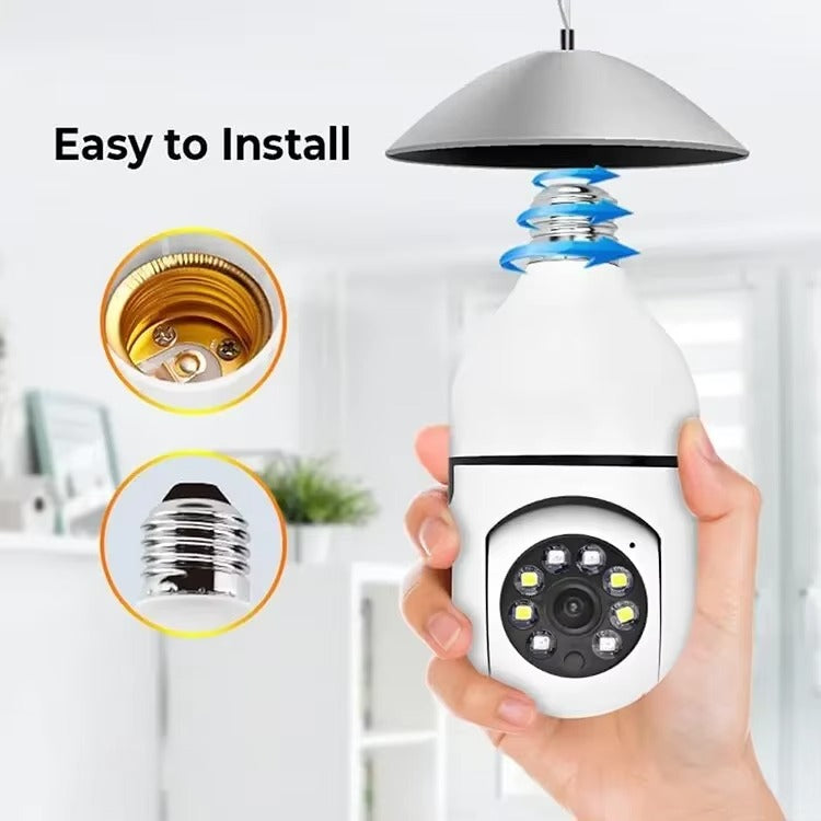 V380 Smart WiFi Bulb Camera | 360° Security Camera with AI Motion Detection, Full Color Night Vision, Two-Way Audio & Mobile App Control