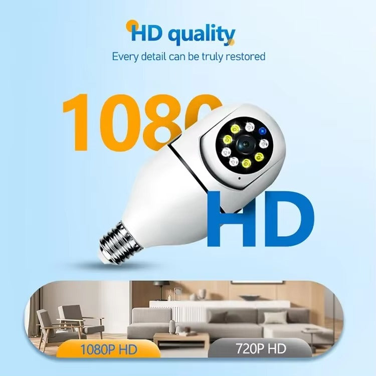 V380 Smart WiFi Bulb Camera | 360° Security Camera with AI Motion Detection, Full Color Night Vision, Two-Way Audio & Mobile App Control