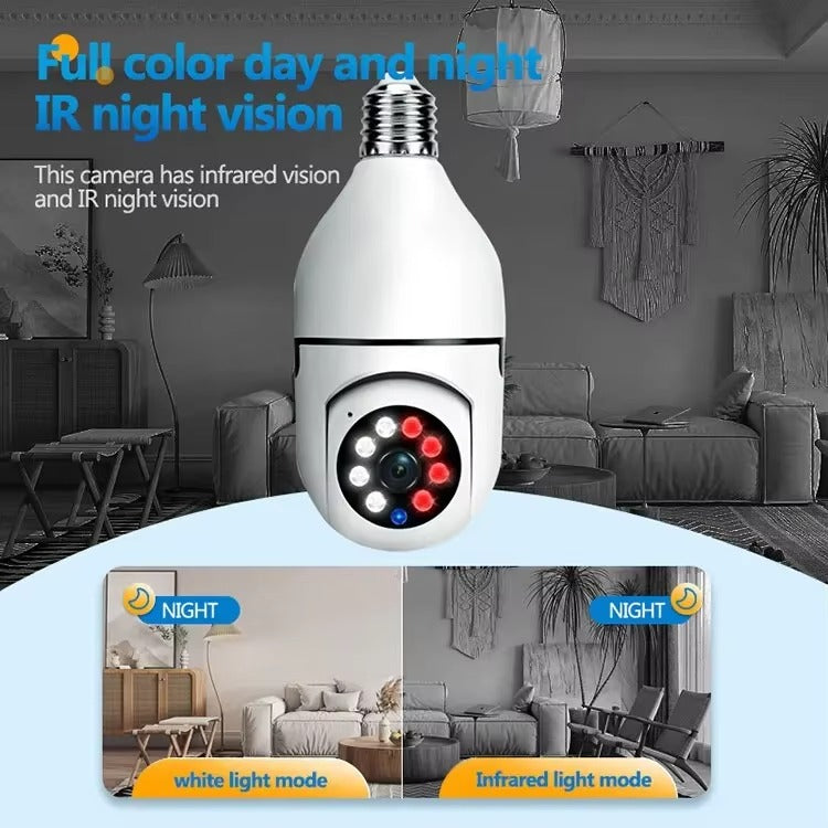 V380 Smart WiFi Bulb Camera | 360° Security Camera with AI Motion Detection, Full Color Night Vision, Two-Way Audio & Mobile App Control