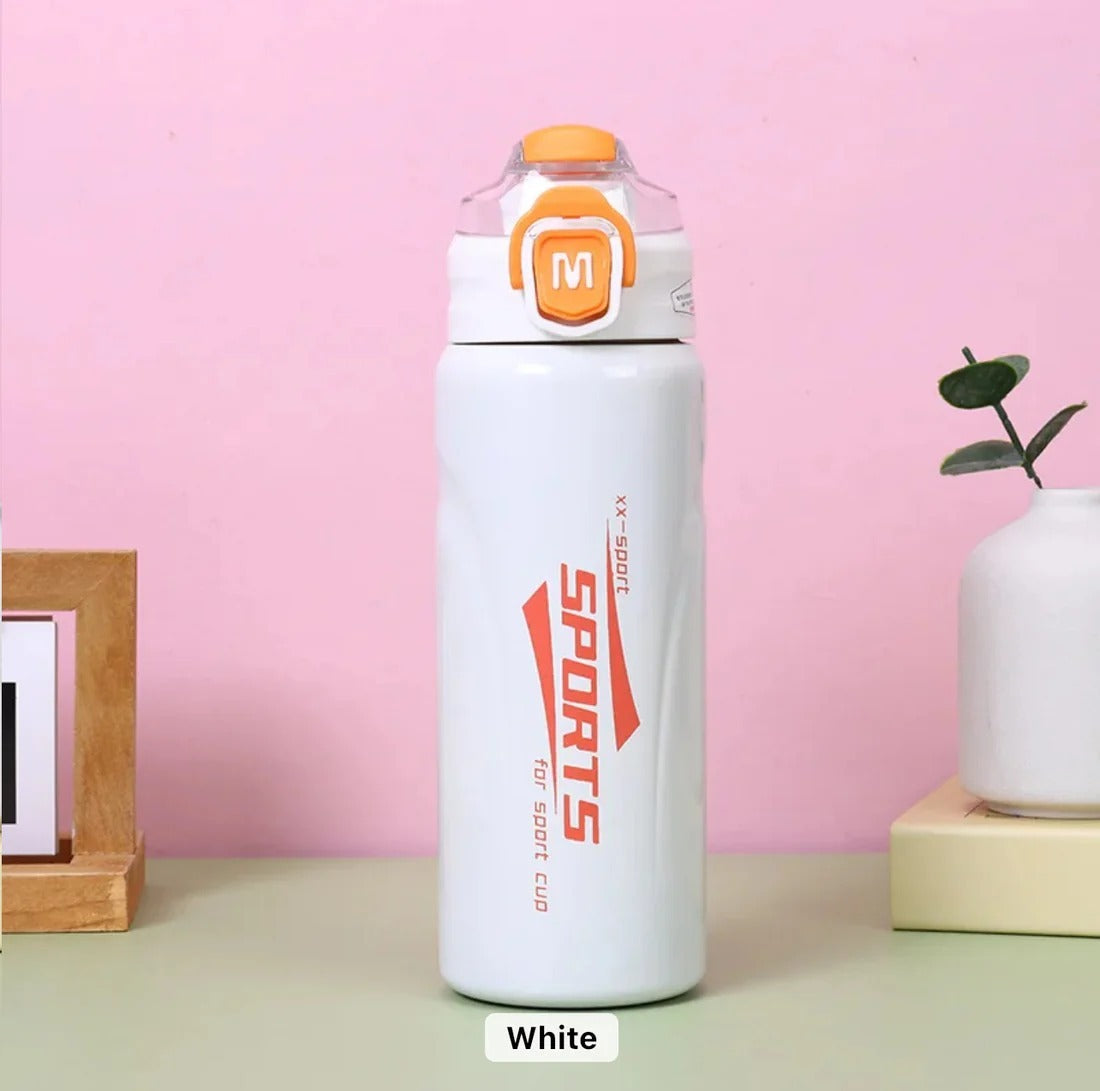 Stainless Steel Vacuum Insulated Water Bottle 600ml  | Leakproof Hot & Cold Sports Flask for Gym, Office, School & Travel