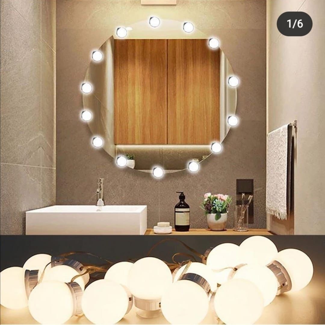 LED Vanity Mirror 10 Lights | Hollywood Makeup Mirror Light Kit with 3 Color Modes, Adjustable Brightness & USB Powered Bulbs