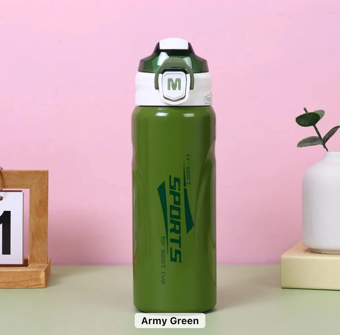 Stainless Steel Vacuum Insulated Water Bottle 600ml  | Leakproof Hot & Cold Sports Flask for Gym, Office, School & Travel