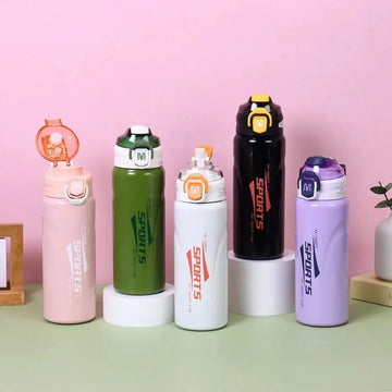 Stainless Steel Vacuum Insulated Water Bottle 600ml  | Leakproof Hot & Cold Sports Flask for Gym, Office, School & Travel
